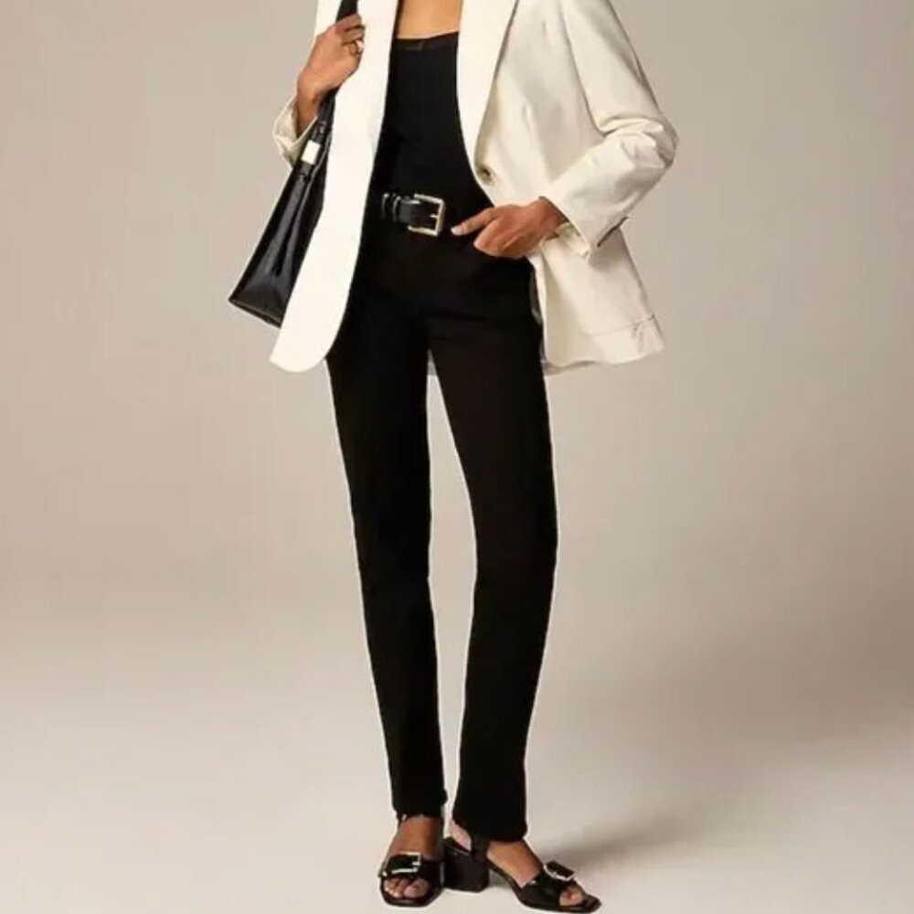 J. Crew 9" Mid-rise Vintage Slim Straight Jean in Stay Black Size 29